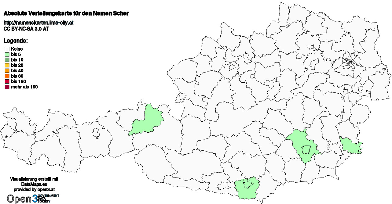 Absolute Verteilungskarten Nachnamen Scher