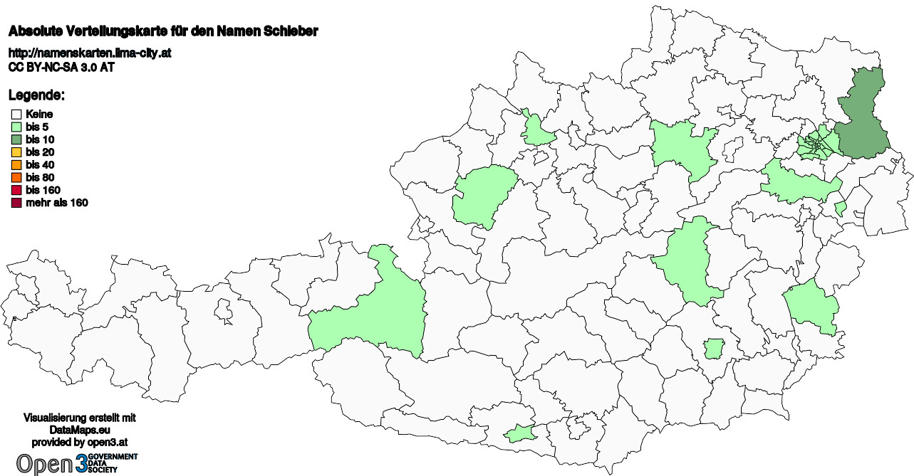 Absolute Verteilungskarten Nachnamen Schieber