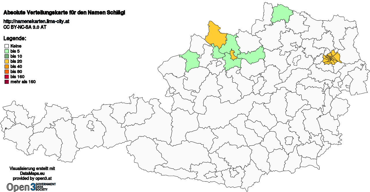 Absolute Verteilungskarten Nachnamen Schlägl