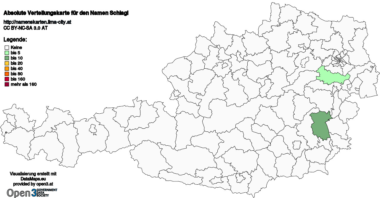 Absolute Verteilungskarten Nachnamen Schlagl