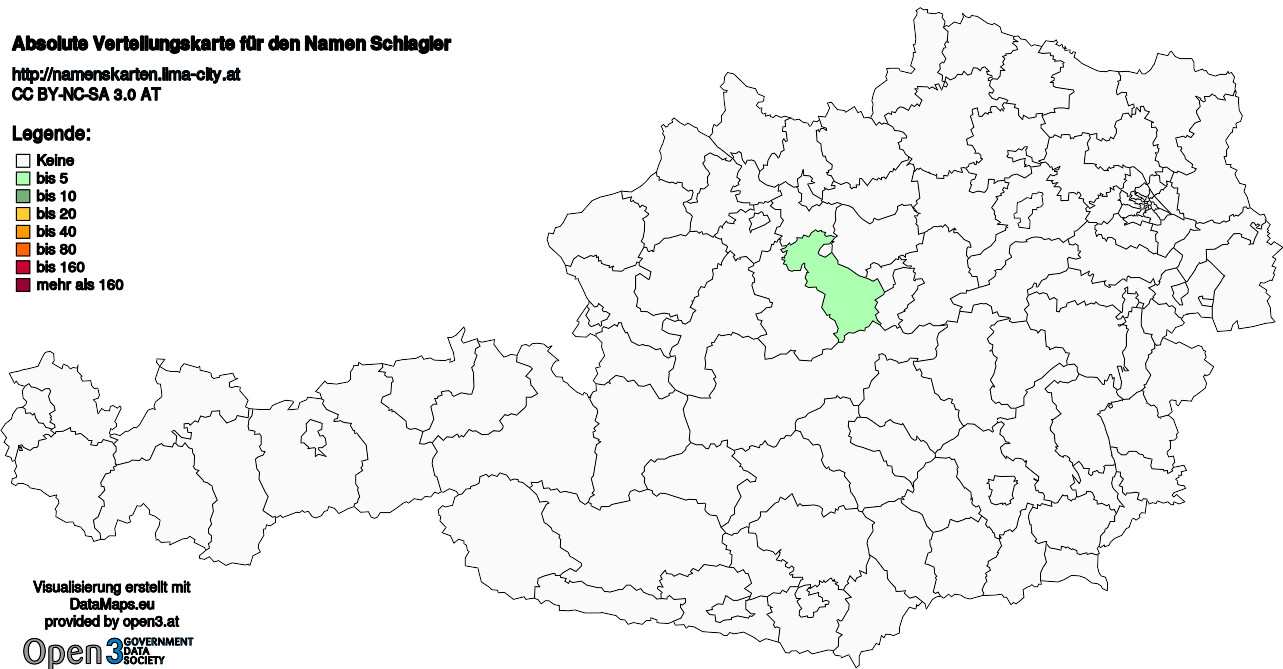 Absolute Verteilungskarten Nachnamen Schlagler