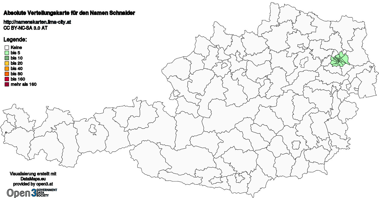 Absolute Verteilungskarten Nachnamen Schnaider
