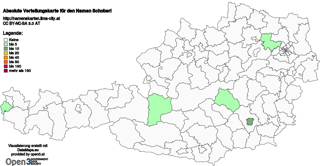 Absolute Verteilungskarten Nachnamen Schoberl