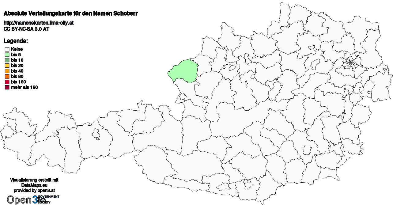 Absolute Verteilungskarten Nachnamen Schoberr