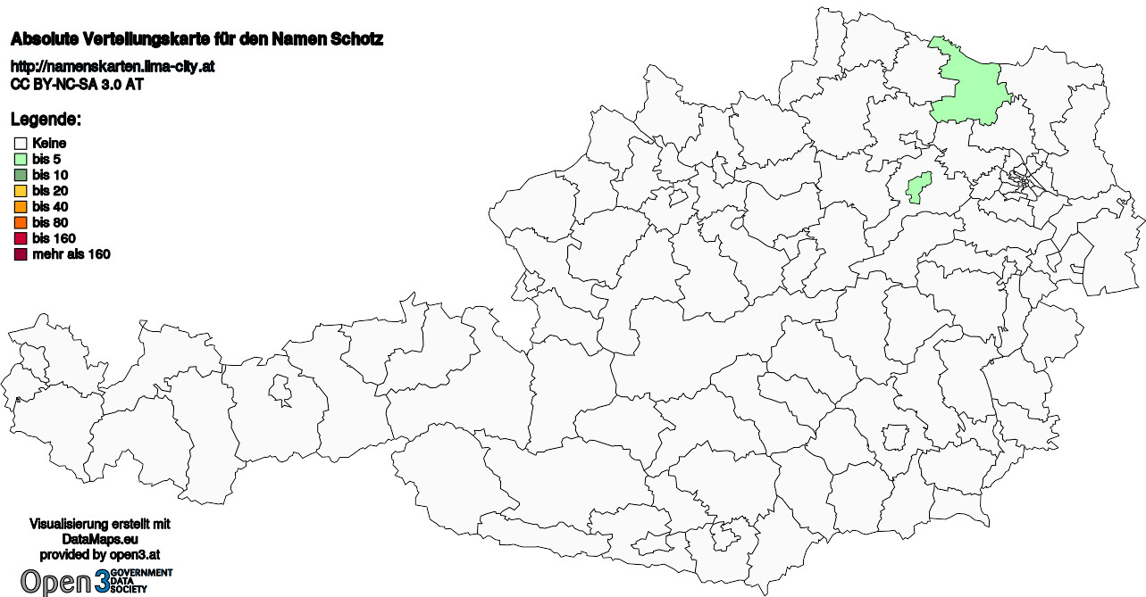 Absolute Verteilungskarten Nachnamen Schotz