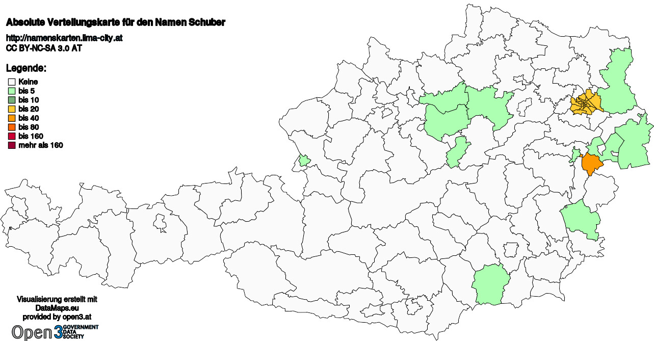 Absolute Verteilungskarten Nachnamen Schuber