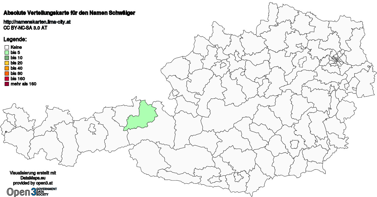 Absolute Verteilungskarten Nachnamen Schwäiger