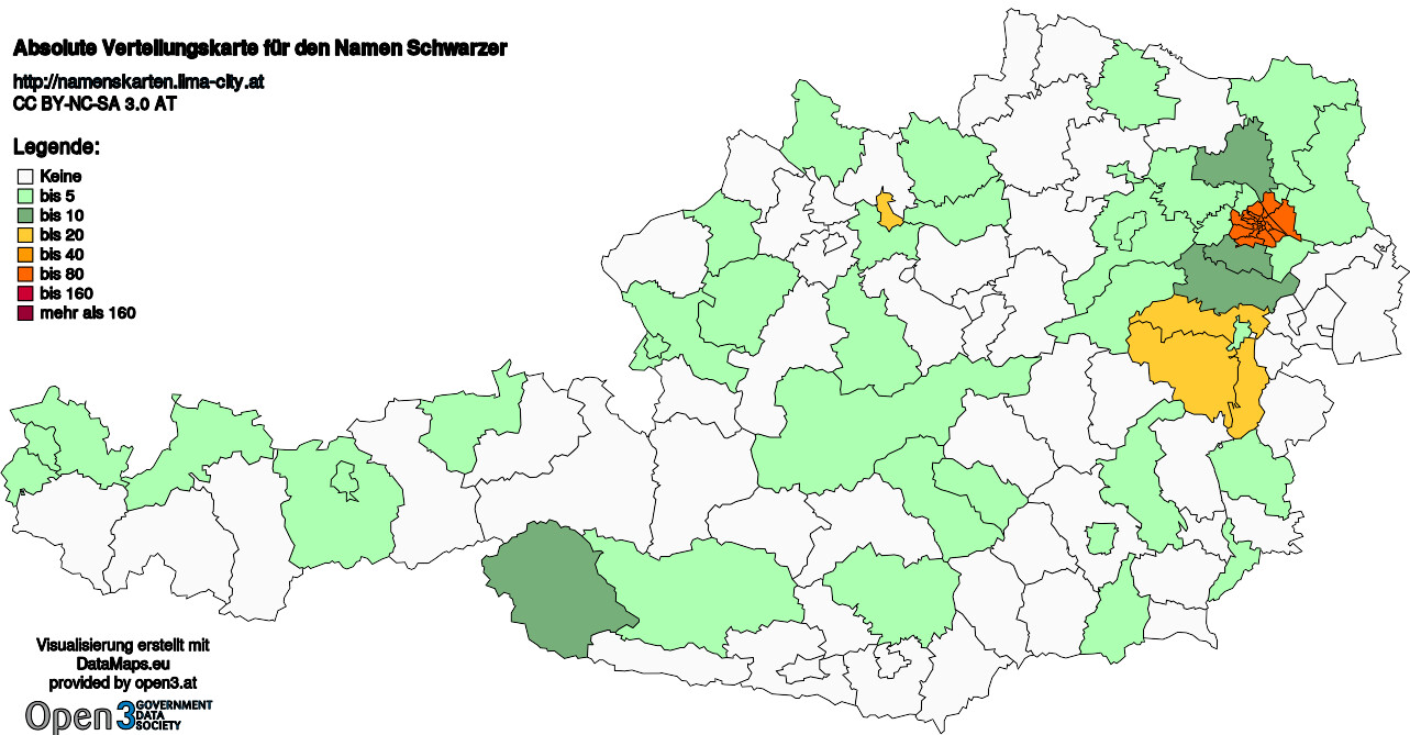 Absolute Verteilungskarten Nachnamen Schwarzer