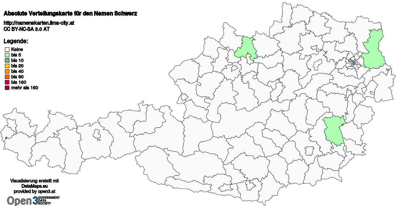 Absolute Verteilungskarten Nachnamen Schwerz