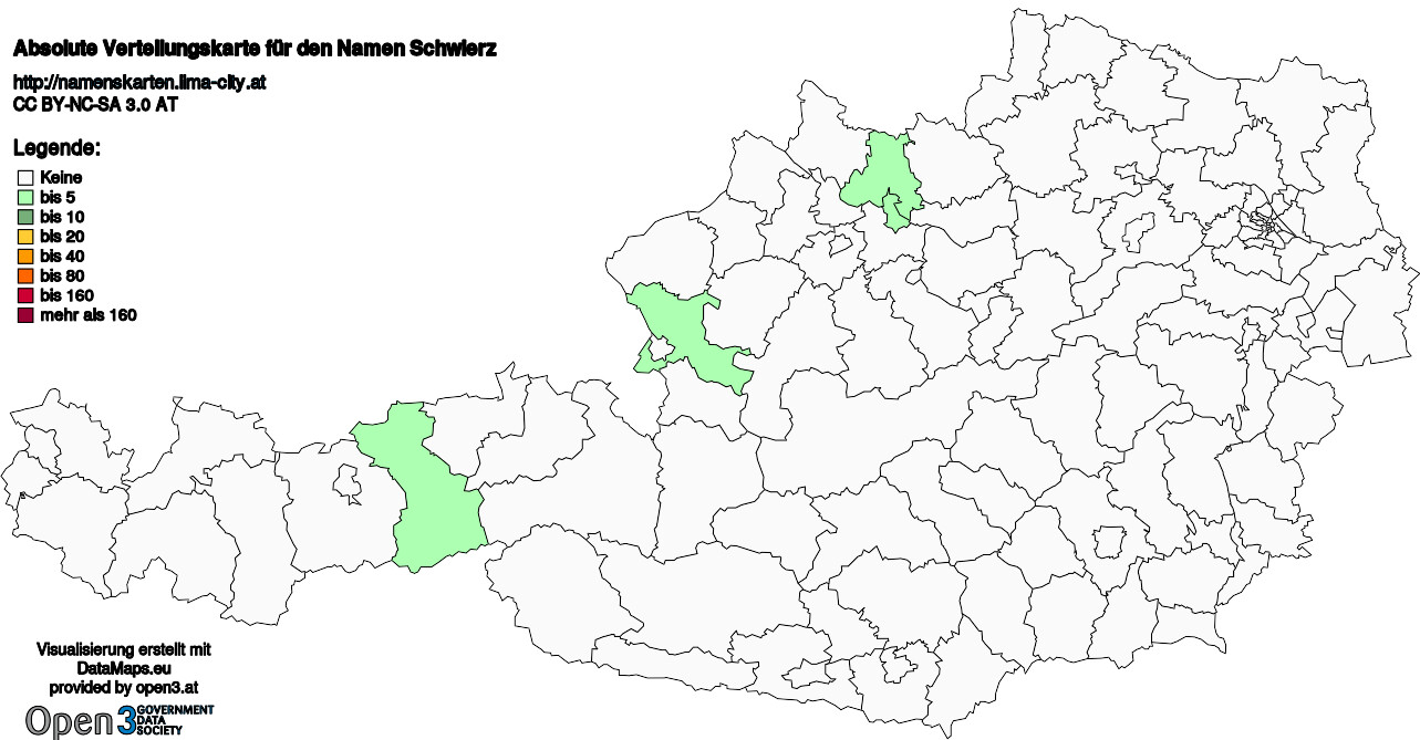 Absolute Verteilungskarten Nachnamen Schwierz