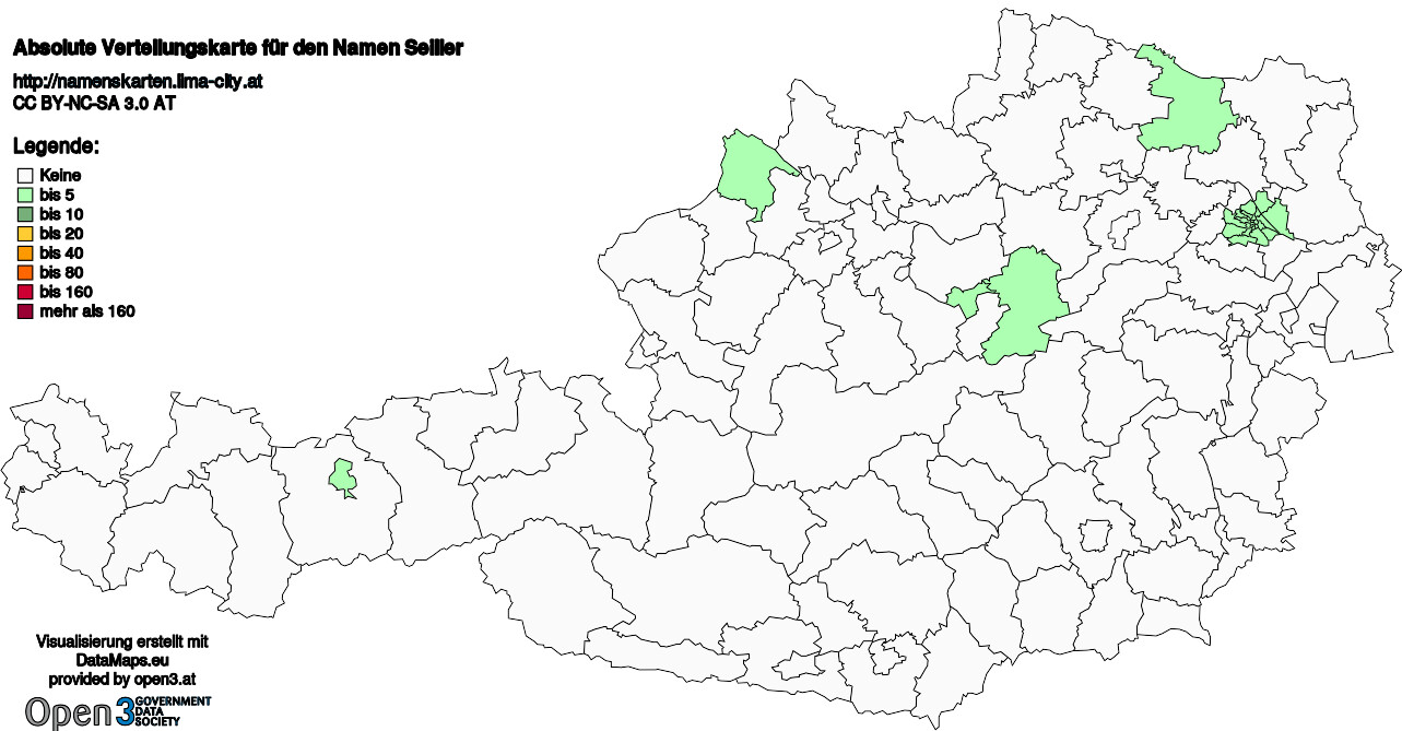 Absolute Verteilungskarten Nachnamen Seiller