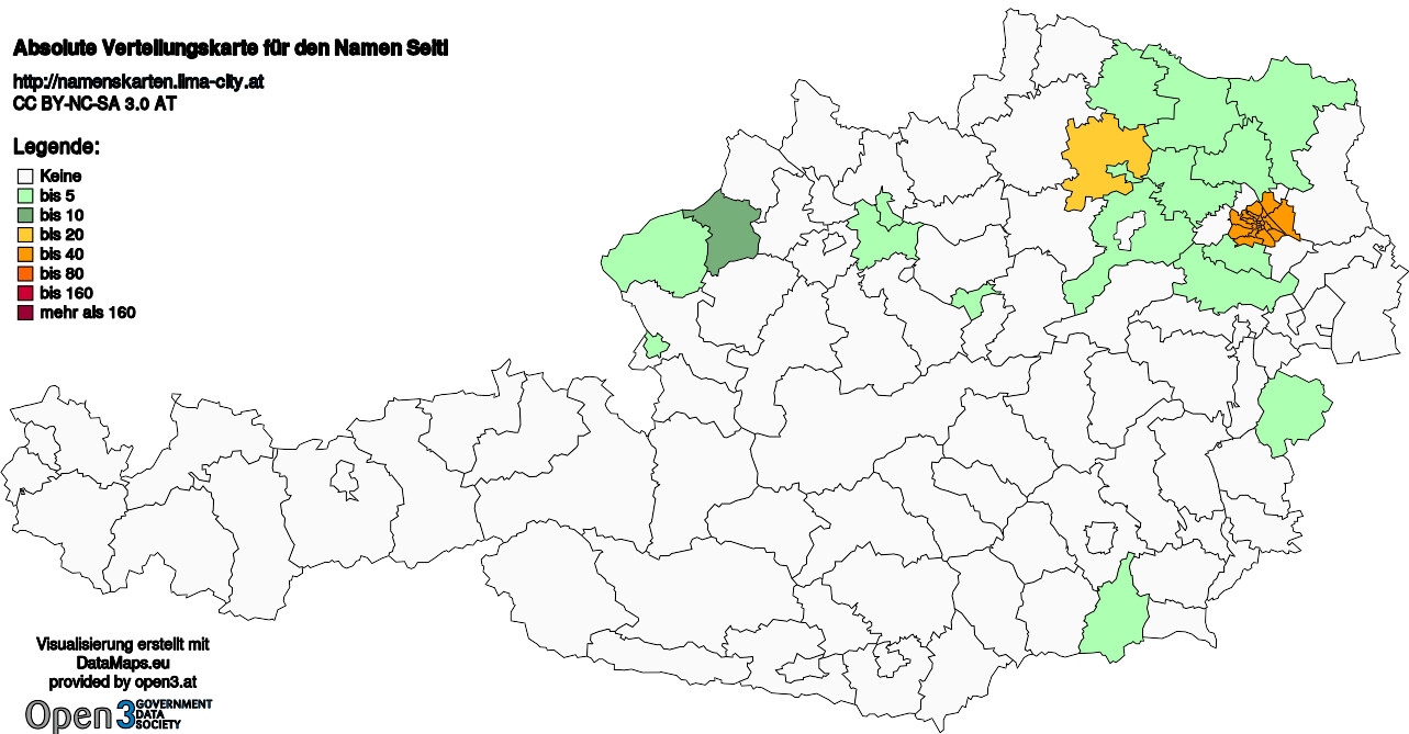 Absolute Verteilungskarten Nachnamen Seitl