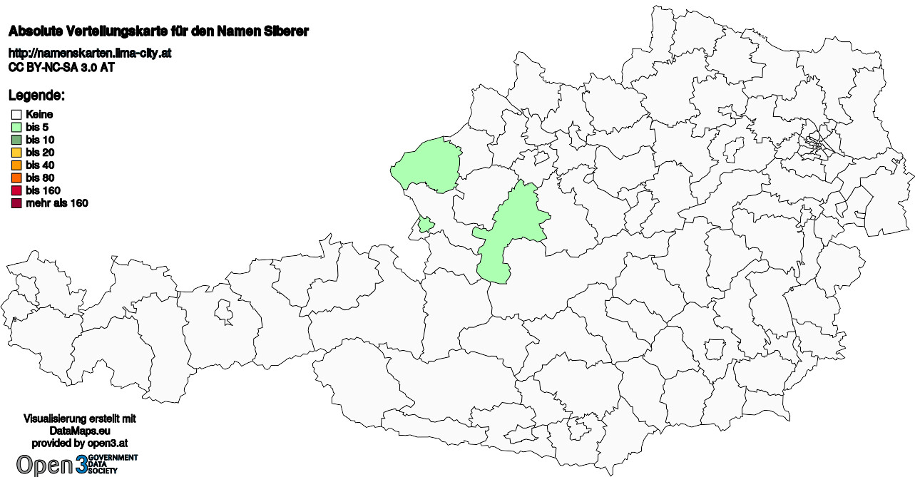 Absolute Verteilungskarten Nachnamen Siberer