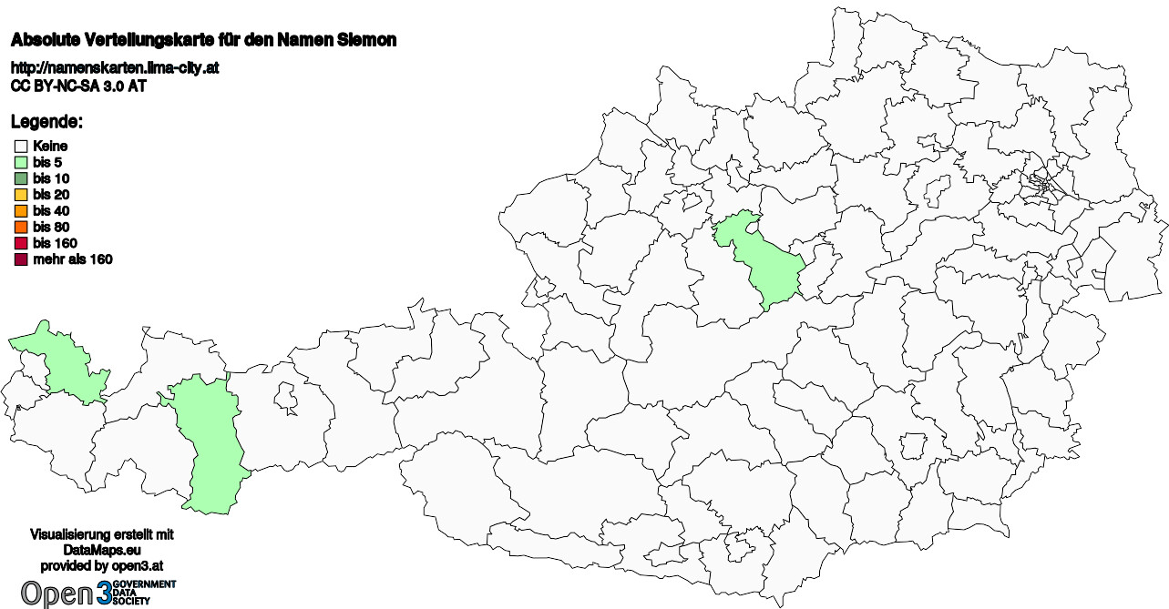 Absolute Verteilungskarten Nachnamen Siemon