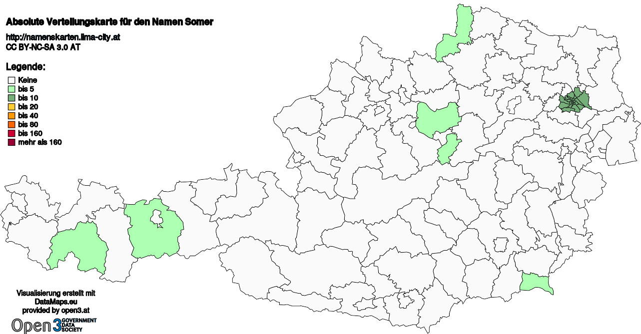 Absolute Verteilungskarten Nachnamen Somer