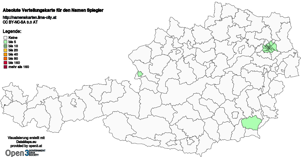 Absolute Verteilungskarten Nachnamen Spiegler