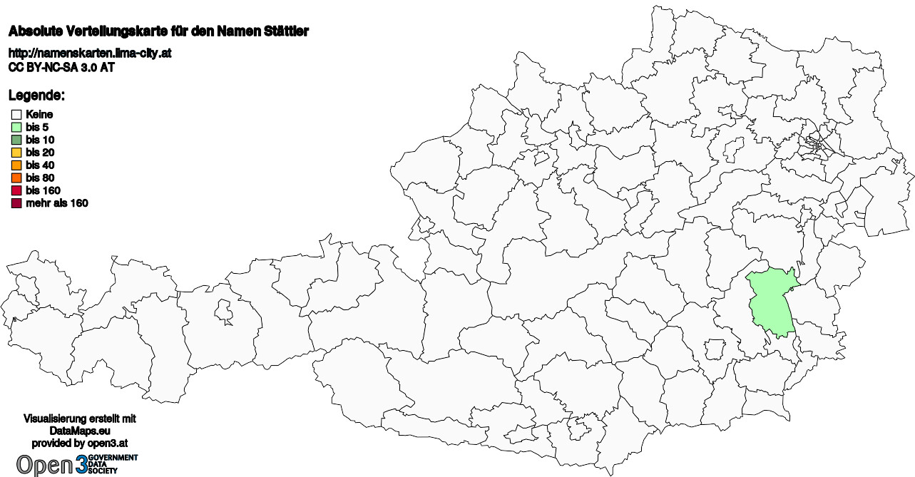 Absolute Verteilungskarten Nachnamen Stättler