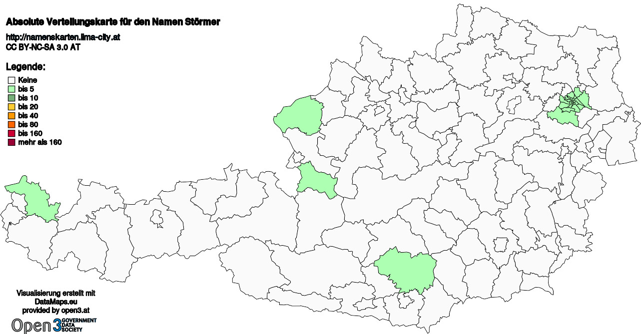 Absolute Verteilungskarten Nachnamen Störmer