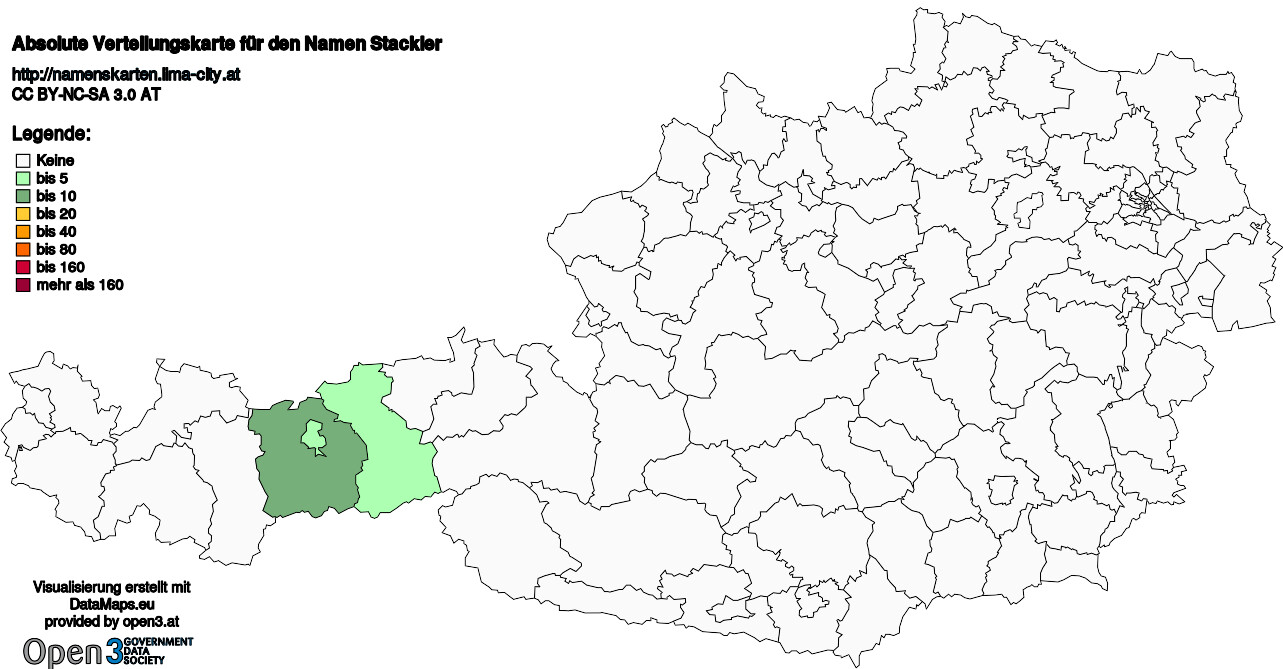 Absolute Verteilungskarten Nachnamen Stackler