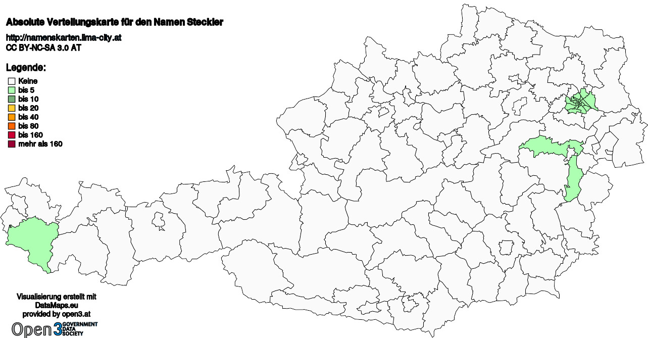 Absolute Verteilungskarten Nachnamen Steckler