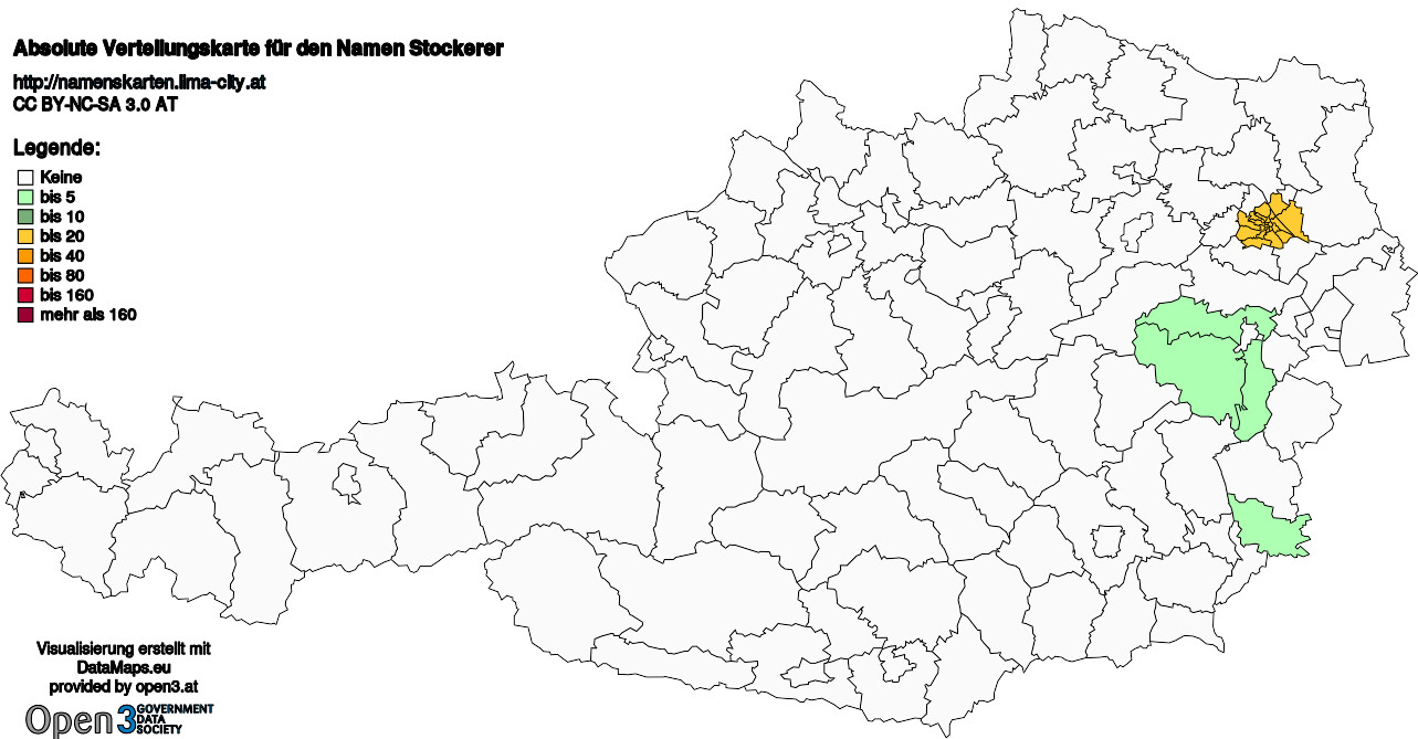 Absolute Verteilungskarten Nachnamen Stockerer