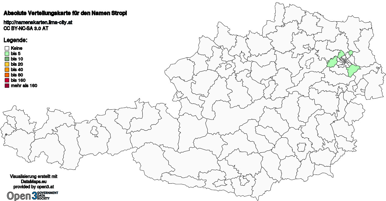 Absolute Verteilungskarten Nachnamen Stropl