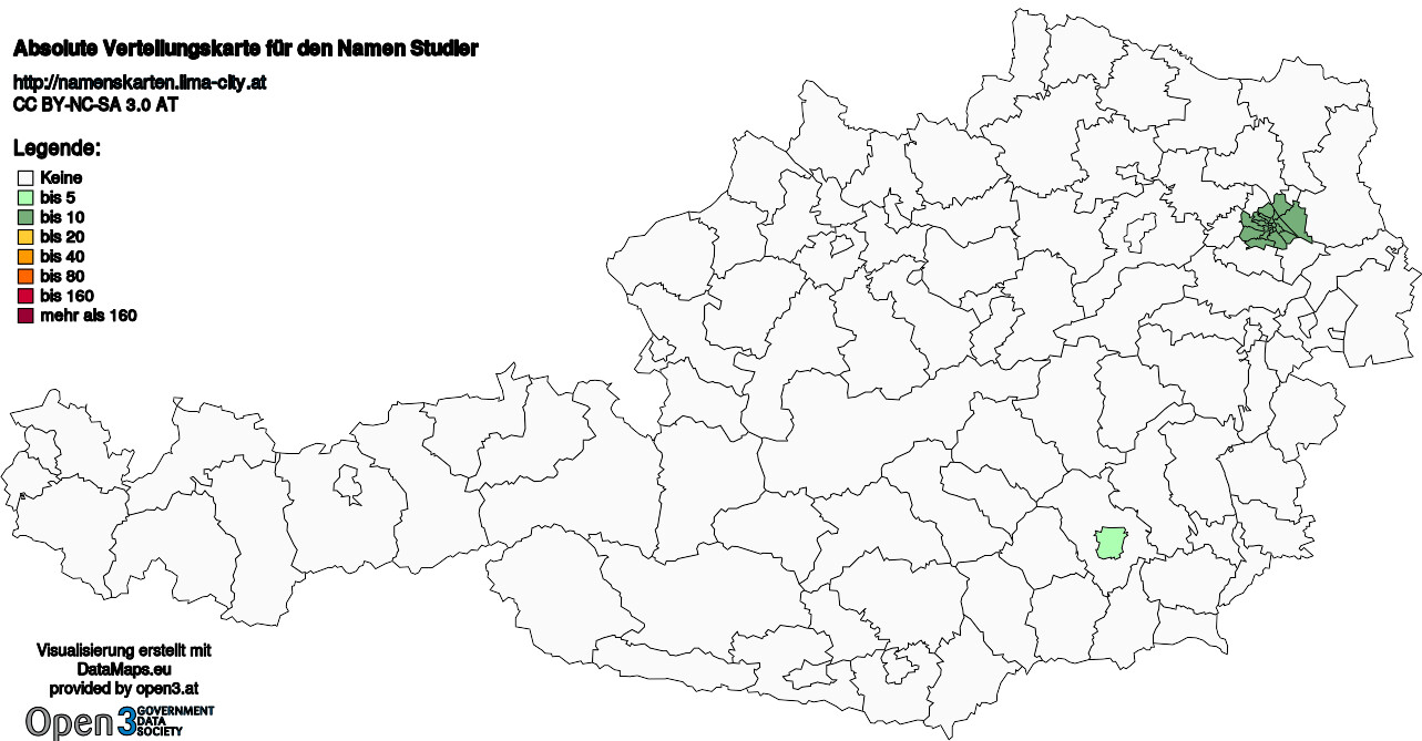 Absolute Verteilungskarten Nachnamen Studler