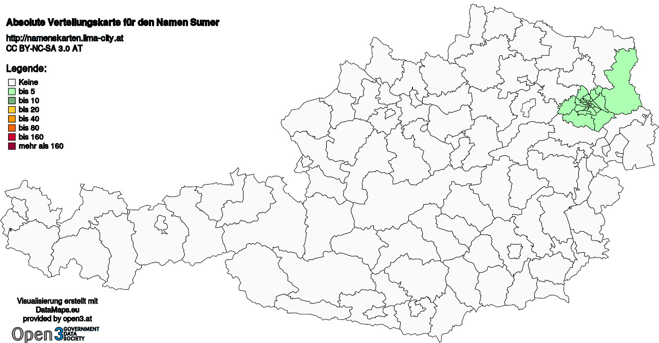 Absolute Verteilungskarten Nachnamen Sumer