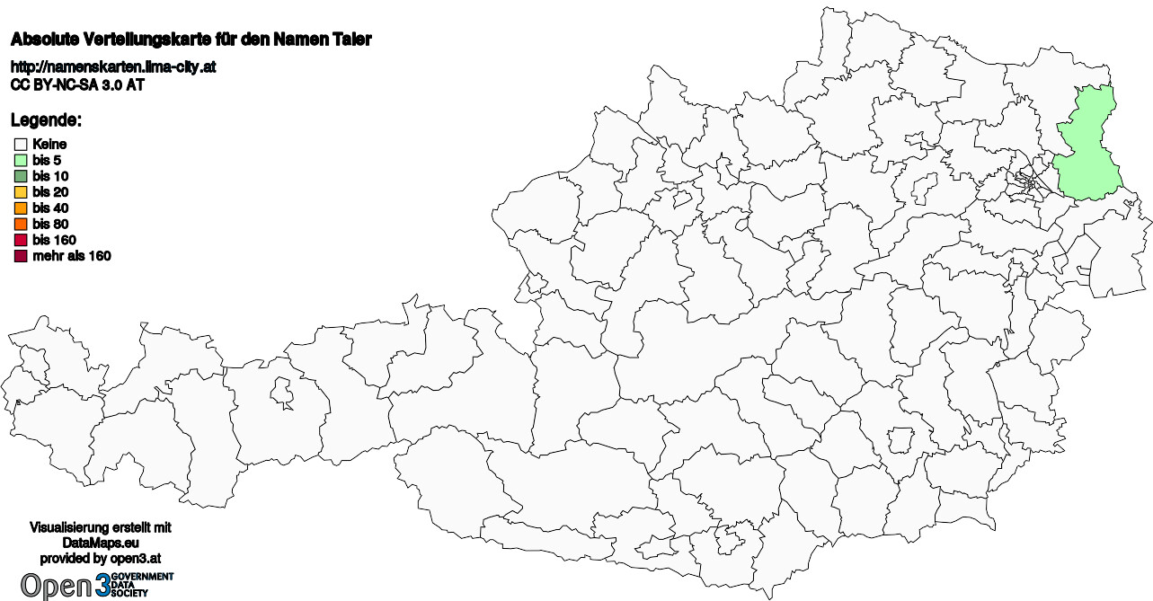 Absolute Verteilungskarten Nachnamen Taler