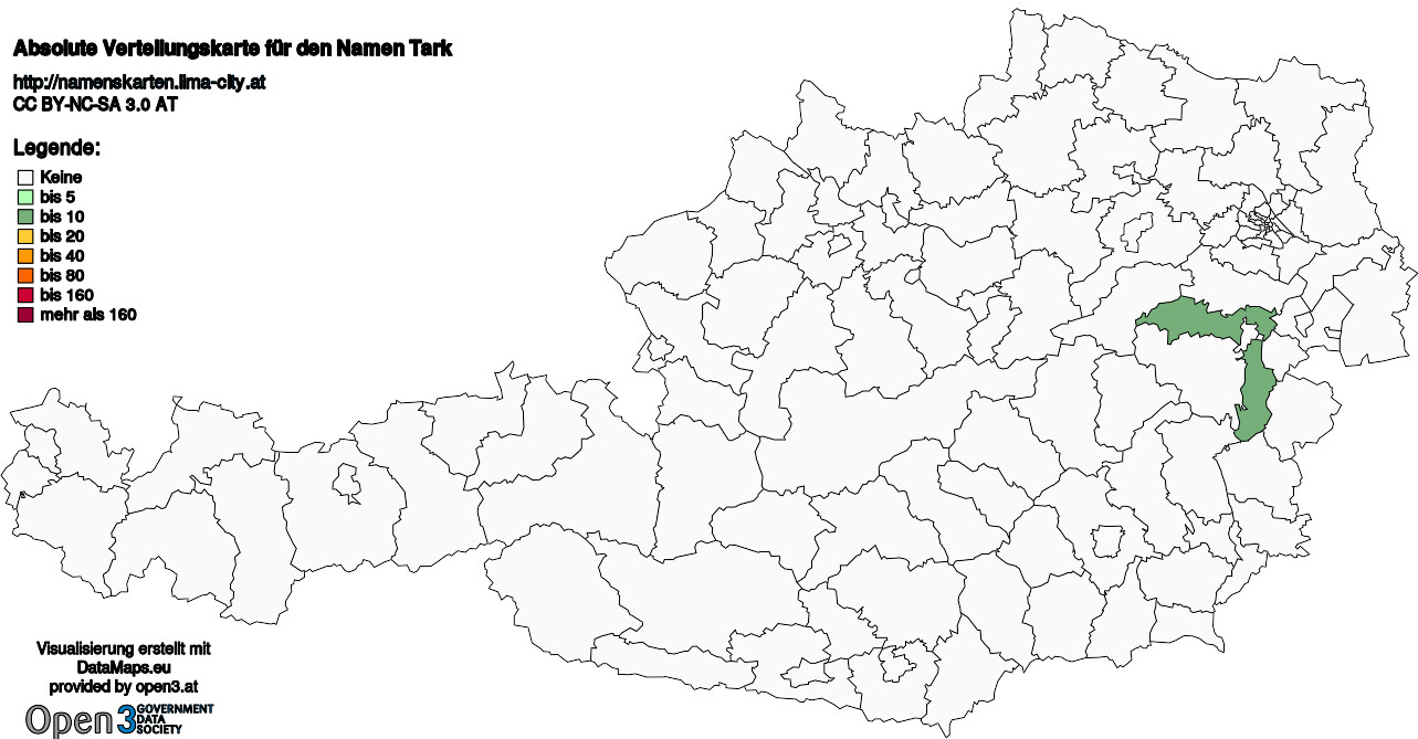 Absolute Verteilungskarten Nachnamen Tark