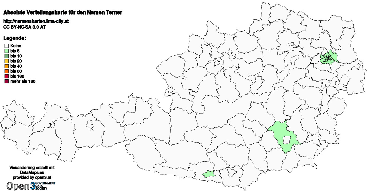 Absolute Verteilungskarten Nachnamen Terner