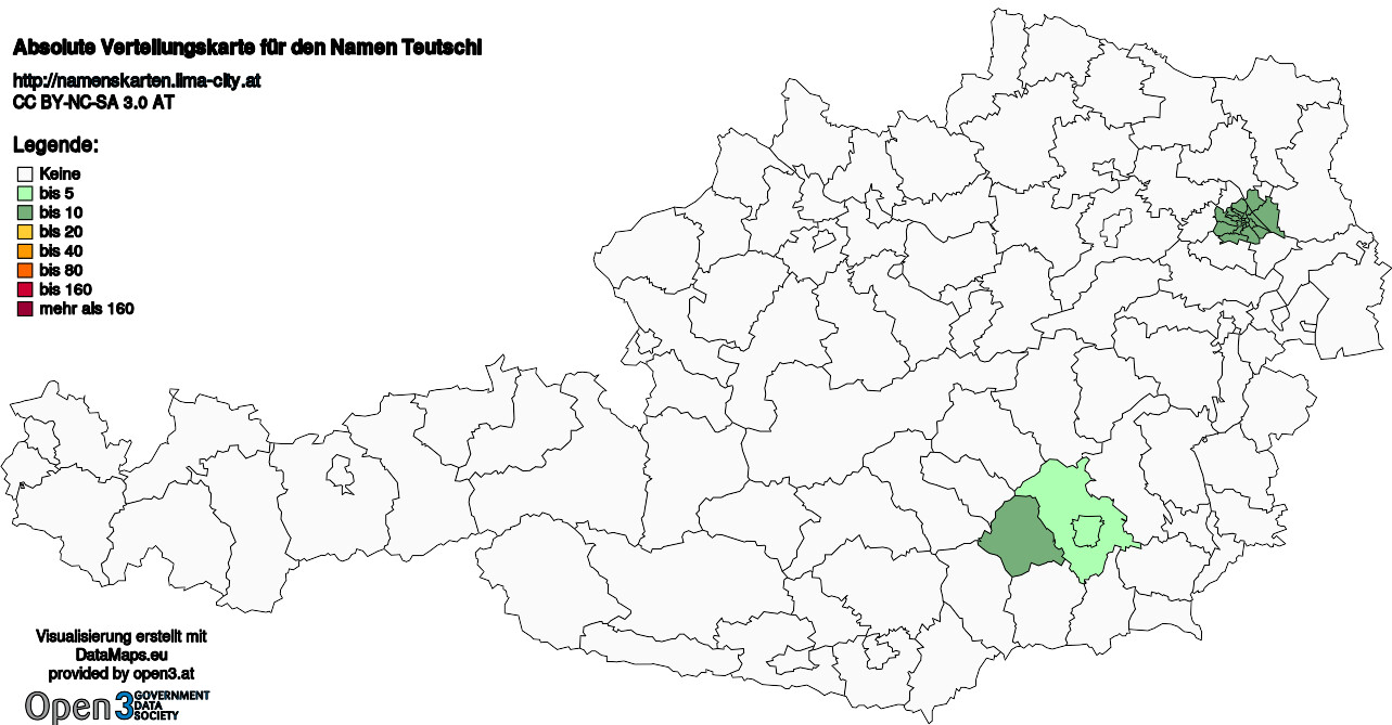 Absolute Verteilungskarten Nachnamen Teutschl