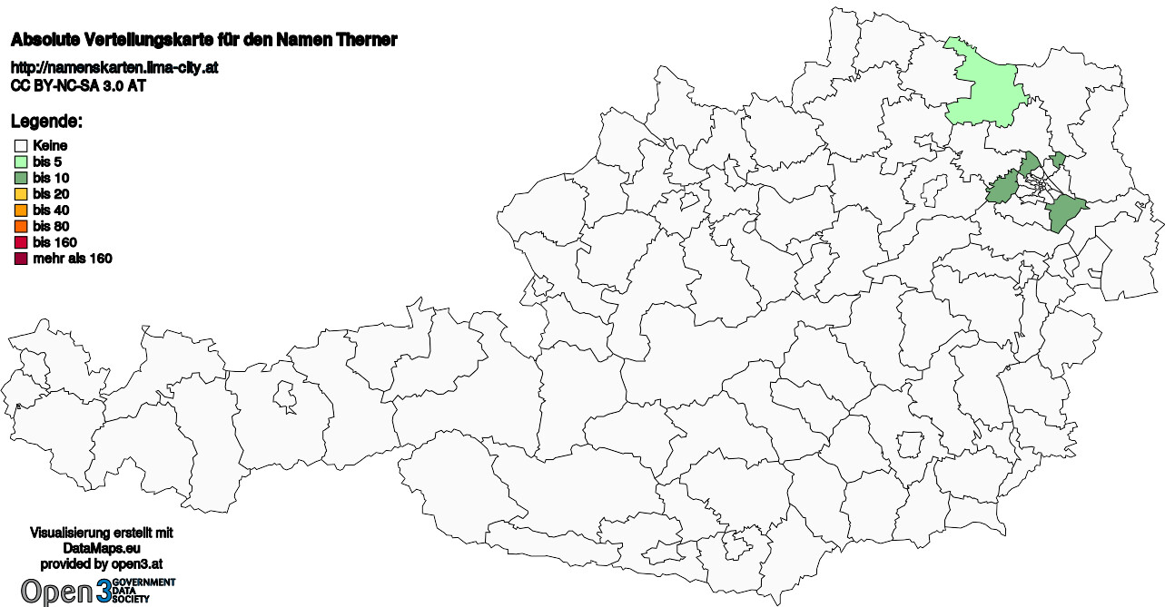 Absolute Verteilungskarten Nachnamen Therner