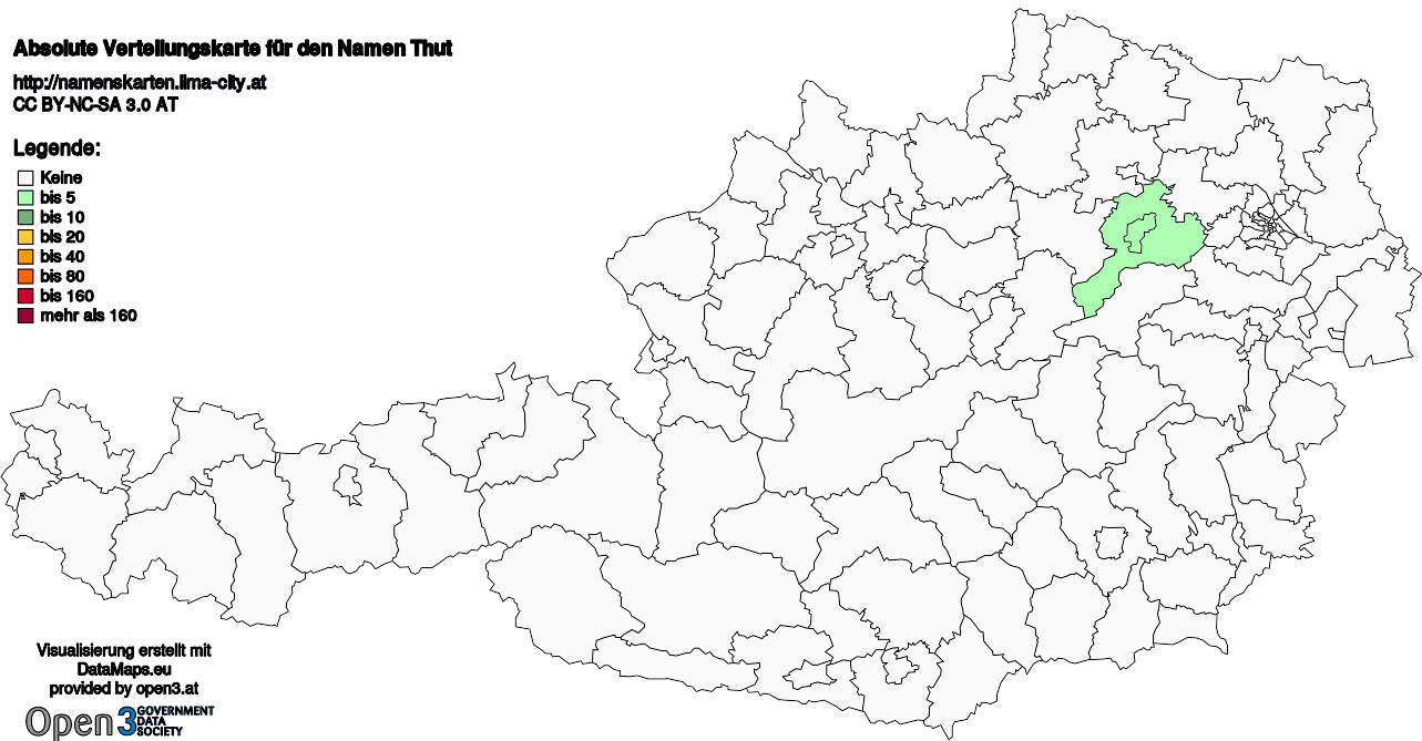 Absolute Verteilungskarten Nachnamen Thut
