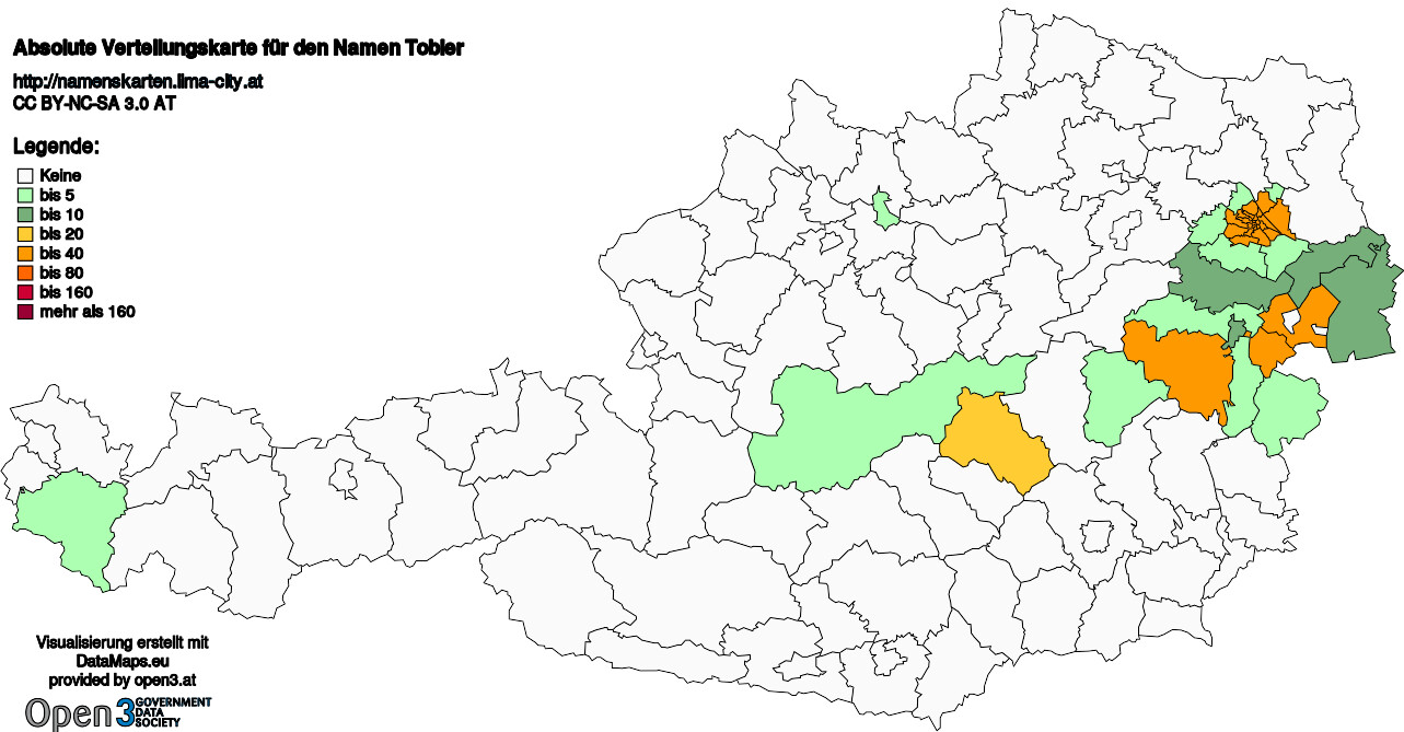 Absolute Verteilungskarten Nachnamen Tobler