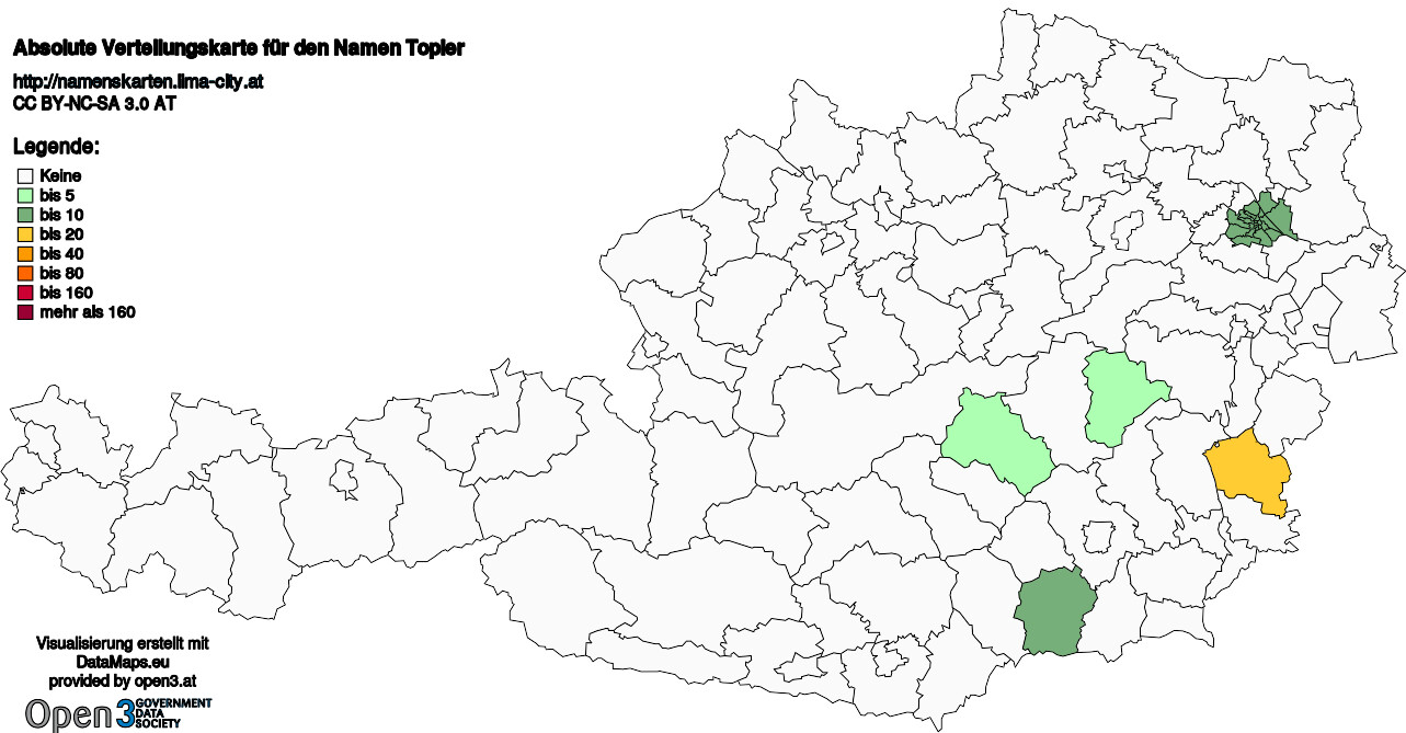 Absolute Verteilungskarten Nachnamen Topler
