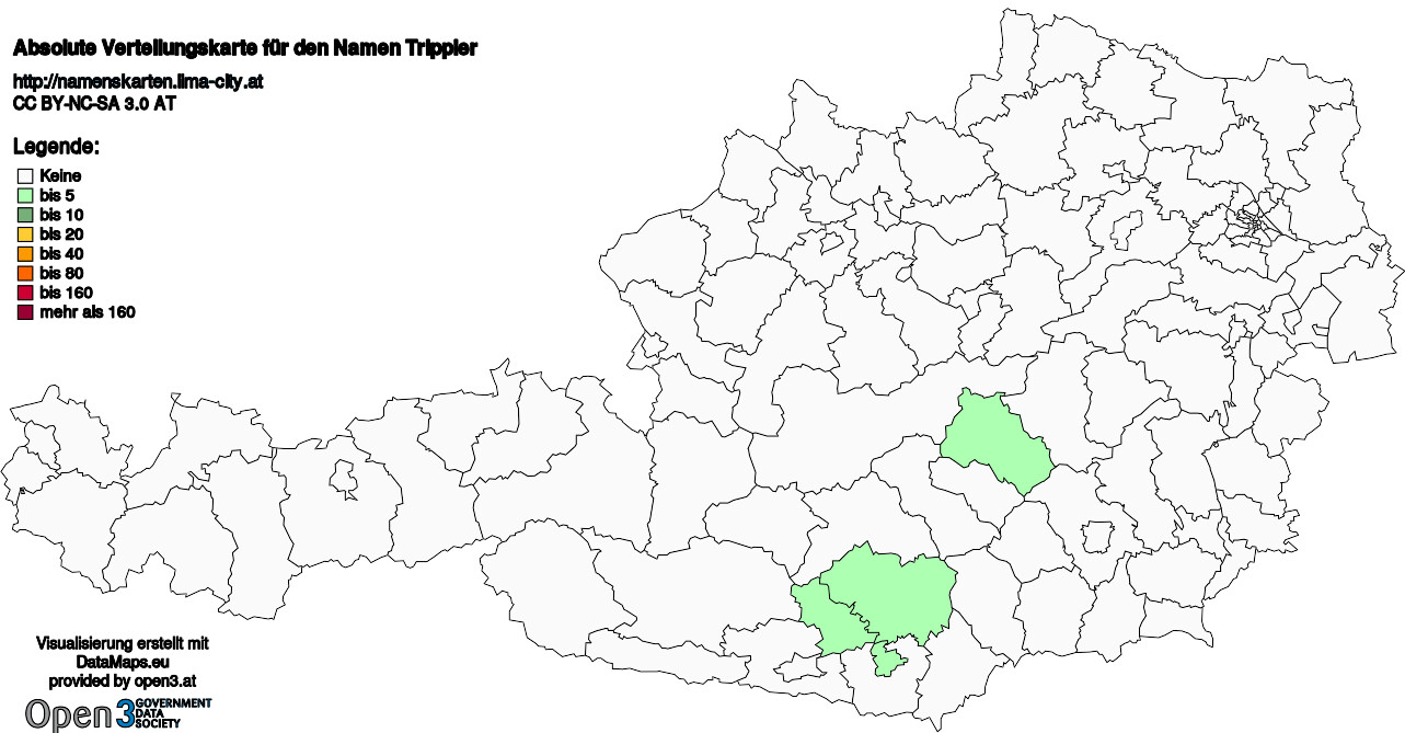 Absolute Verteilungskarten Nachnamen Trippler