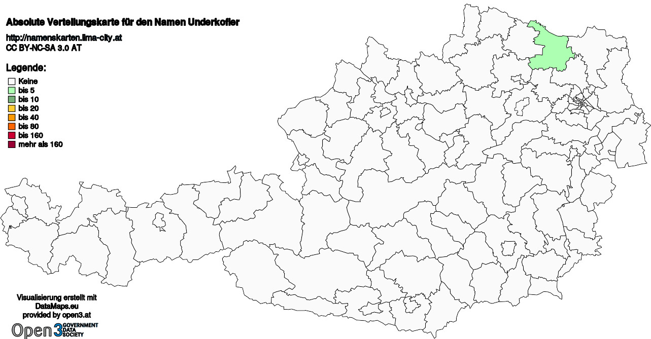 Absolute Verteilungskarten Nachnamen Underkofler