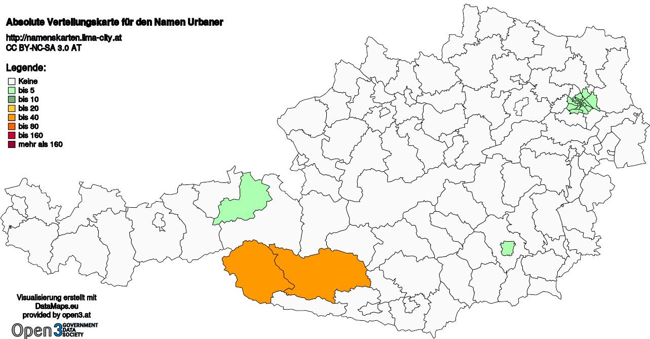 Absolute Verteilungskarten Nachnamen Urbaner