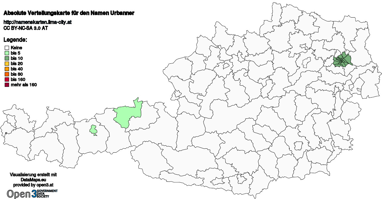Absolute Verteilungskarten Nachnamen Urbanner
