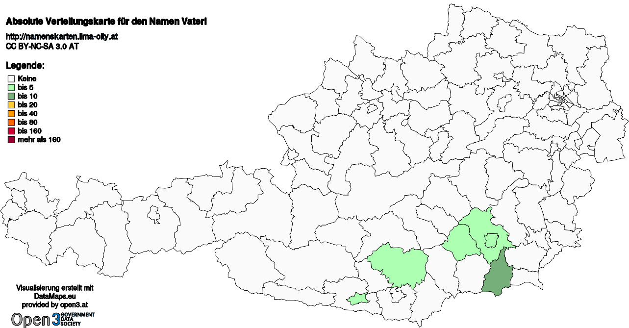 Absolute Verteilungskarten Nachnamen Vaterl