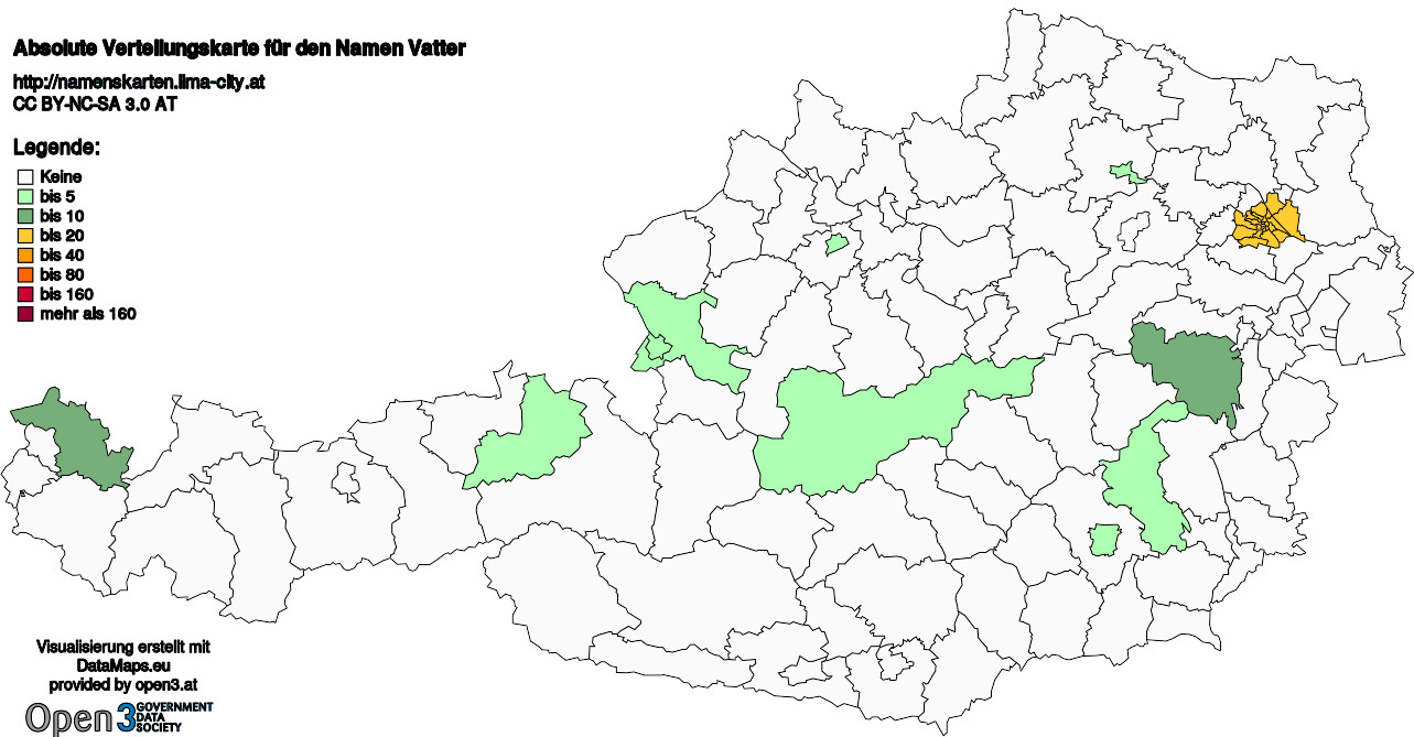 Absolute Verteilungskarten Nachnamen Vatter
