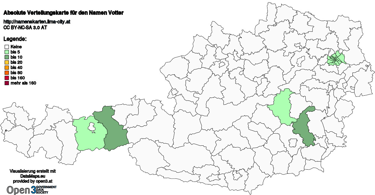 Absolute Verteilungskarten Nachnamen Votter