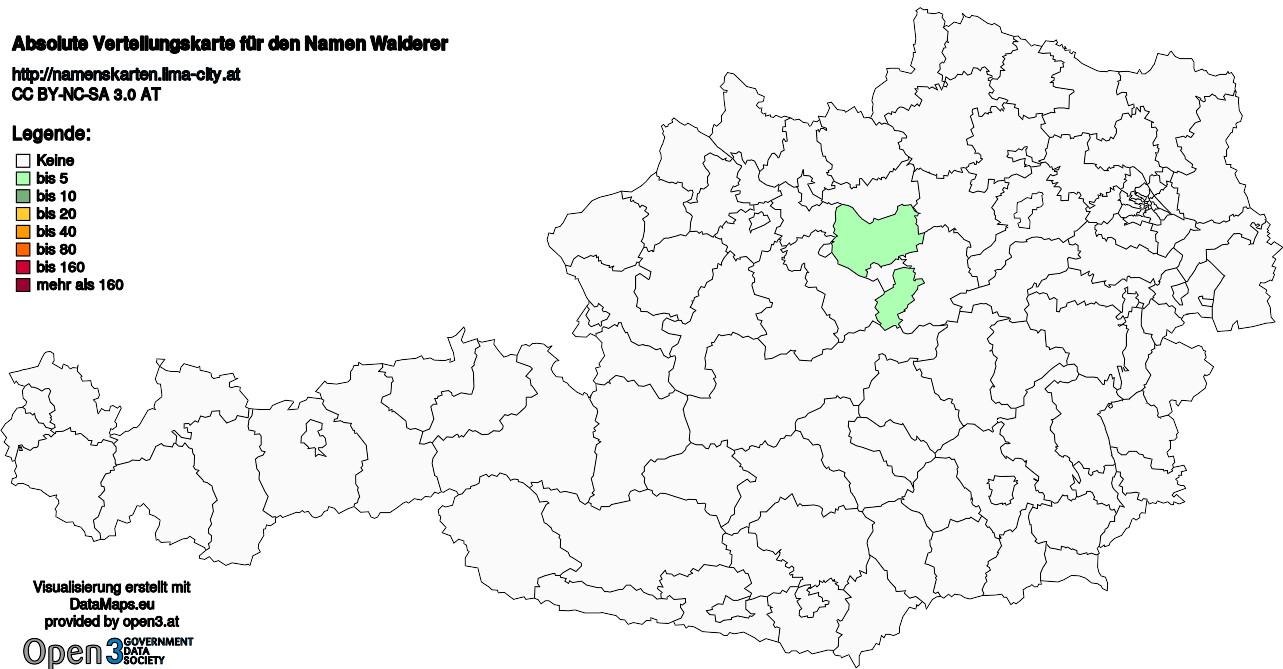 Absolute Verteilungskarten Nachnamen Walderer