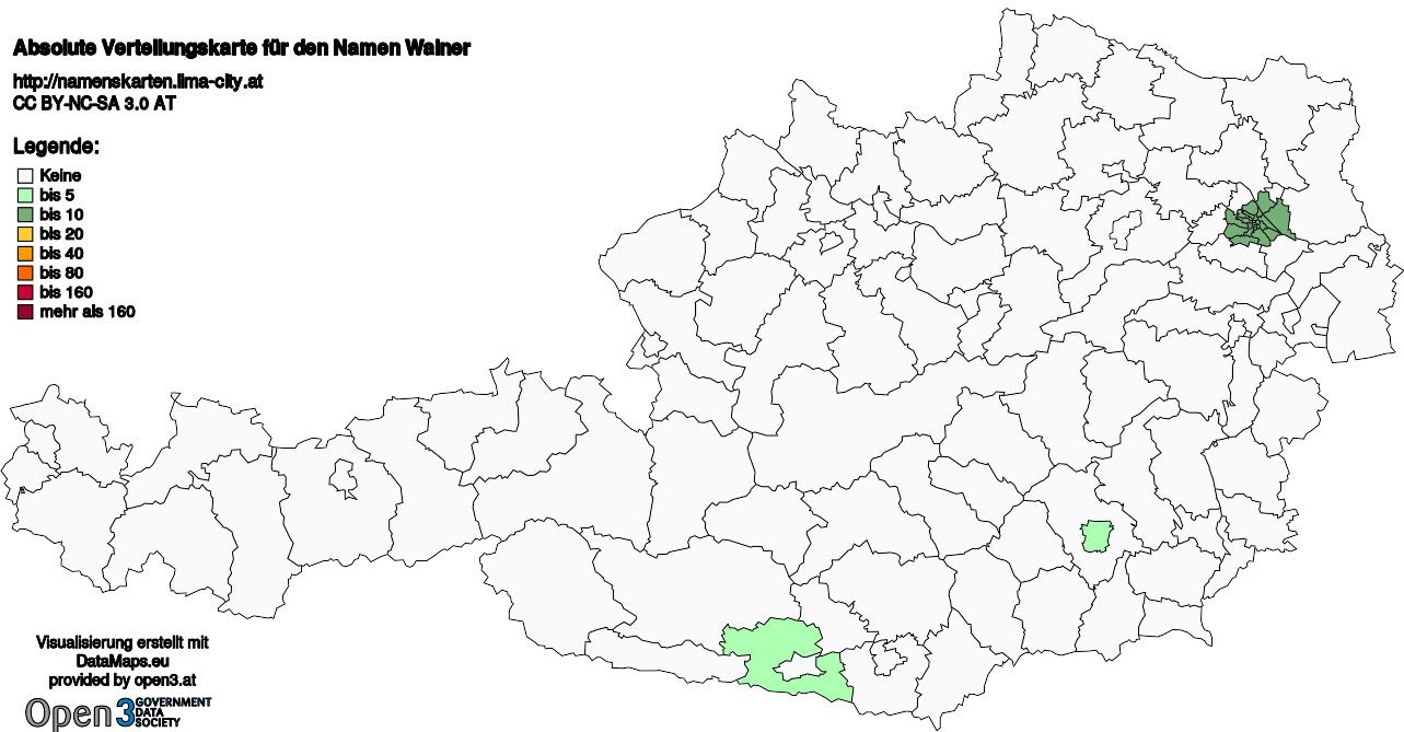Absolute Verteilungskarten Nachnamen Walner