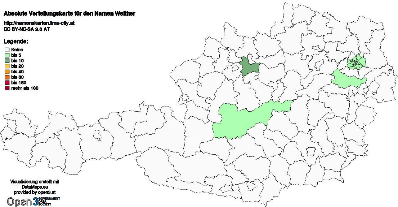 Absolute Verteilungskarten Nachnamen Welther