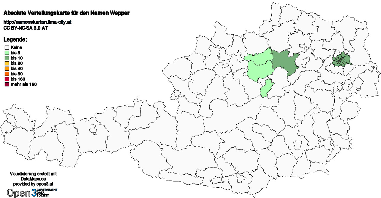 Absolute Verteilungskarten Nachnamen Wepper
