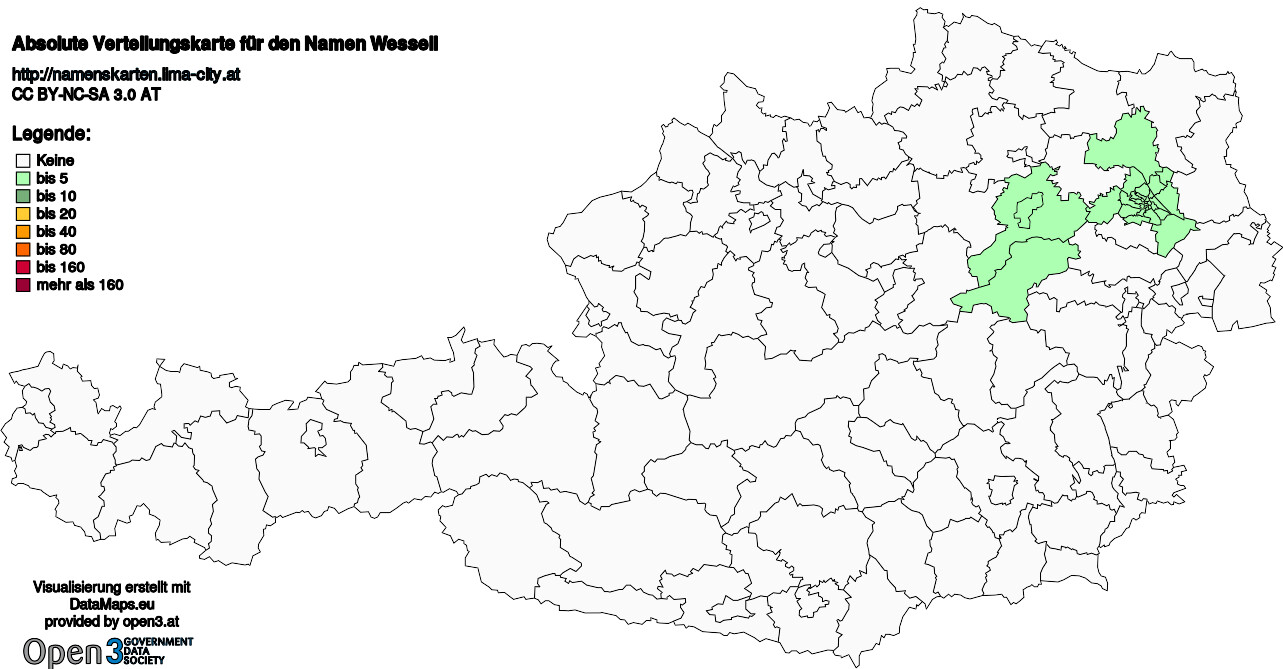 Absolute Verteilungskarten Nachnamen Wesseli