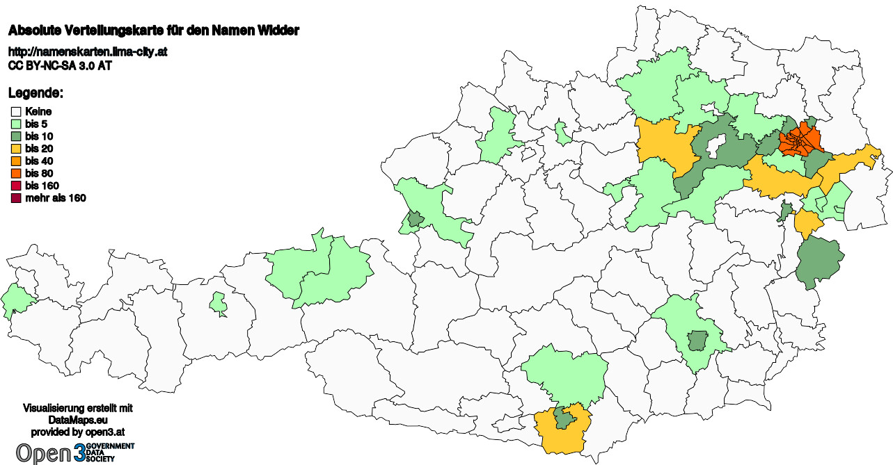 Absolute Verteilungskarten Nachnamen Widder