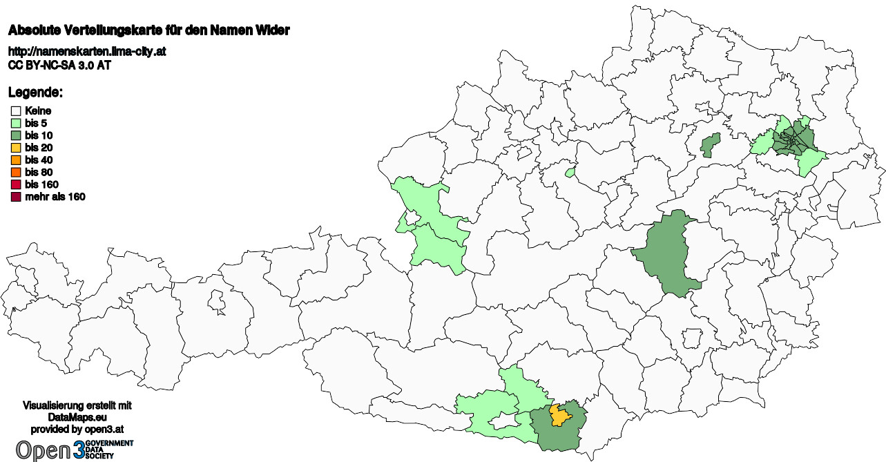 Absolute Verteilungskarten Nachnamen Wider